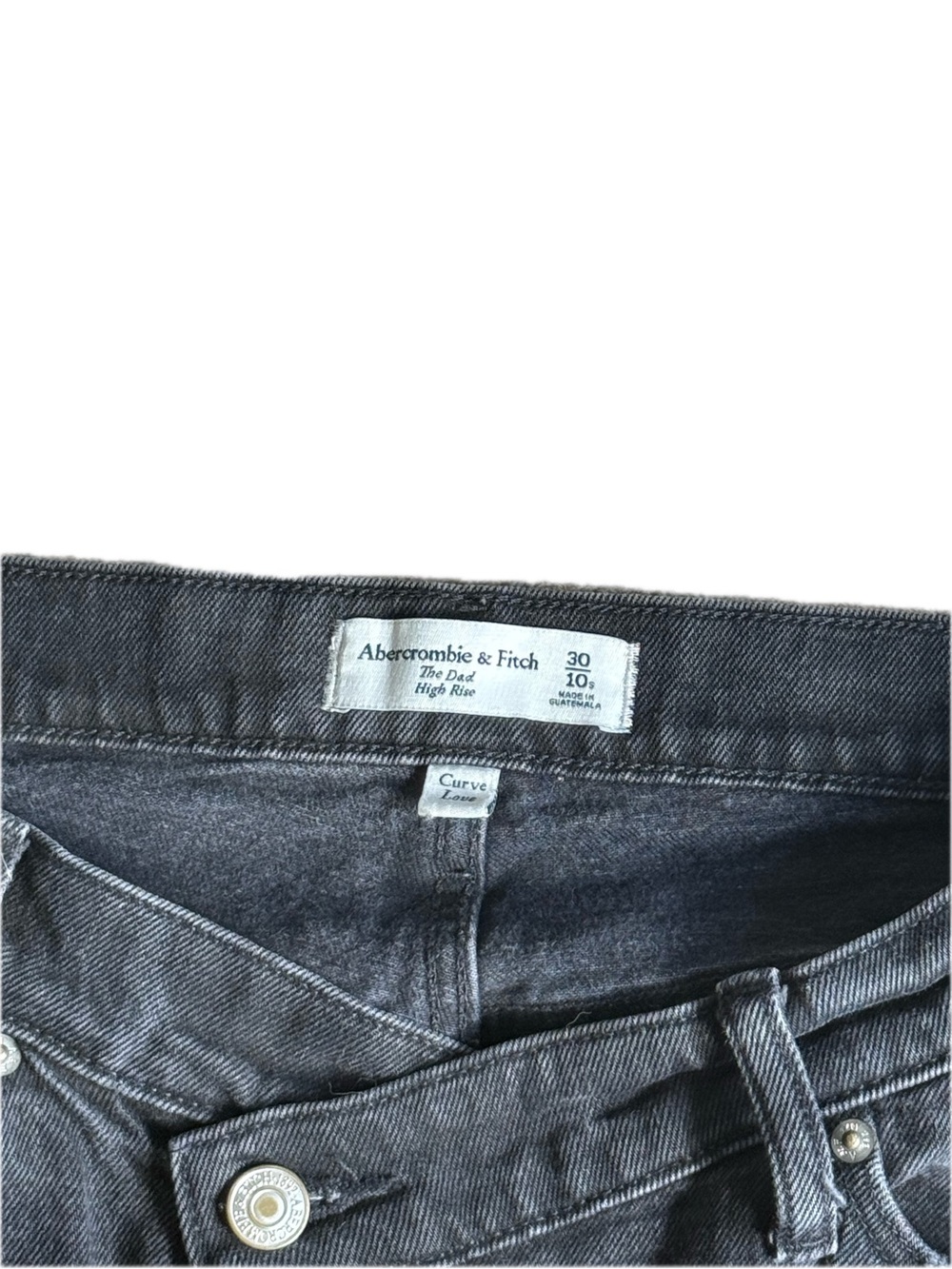 ABERCROMBIE & FITCH | The Dad High-Rise Asymmetrical Waist Jeans in Washed Black - Picture 5 of 11